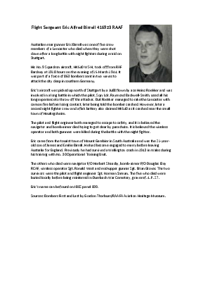 A preview of a PDF biography for Birrell, Eric Alfred